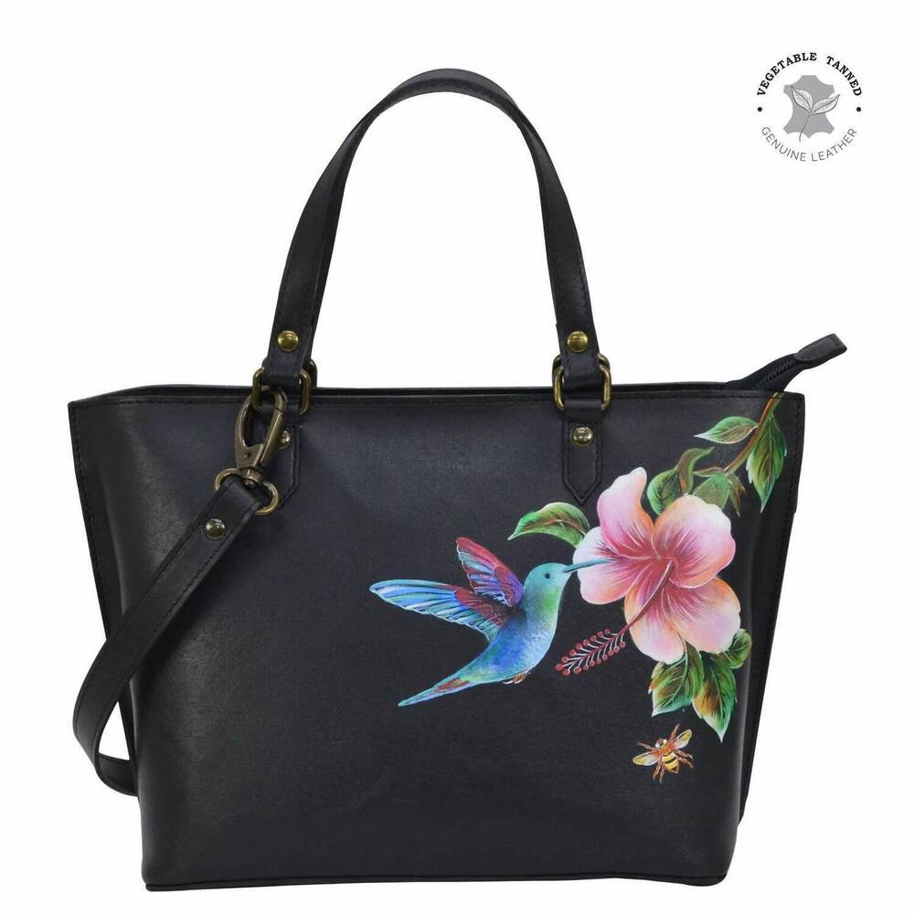 NEW ANUSCHKA women's medium tote bag in hummingbird black